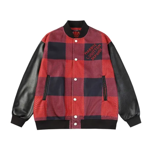 High Quality Louis Vuitton 700G Fluffy + Leather Baseball Jacket WTLV-075