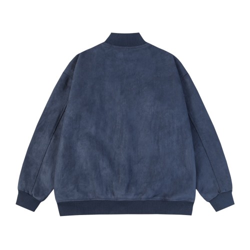 High Quality Louis Vuitton Deer Velvet Leather Baseball Jacket WTLV-072
