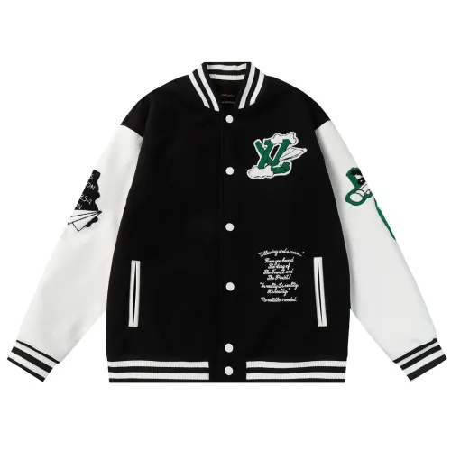 High Quality Louis Vuitton 700G Fluffy + Leather Baseball Jacket WTLV-134
