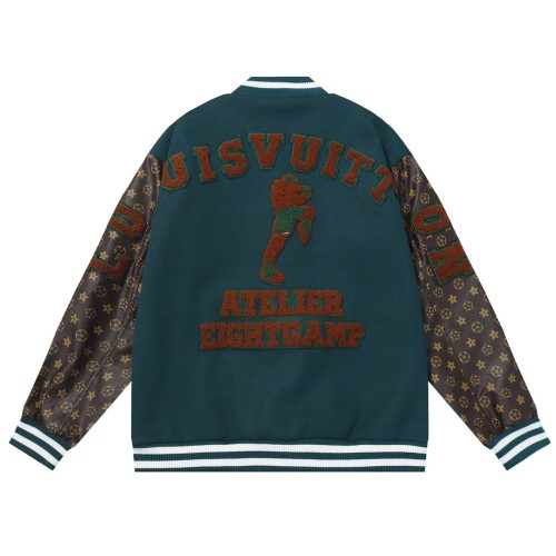 High Quality Louis Vuitton 700G Fluffy + Leather Baseball Jacket WTLV-184