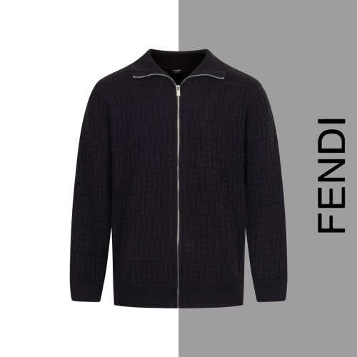 High Quality Fendi Knitting 800g Wool Zipper Jacket WTFI-033