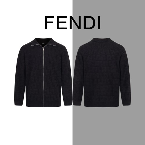 High Quality Fendi Knitting 800g Wool Zipper Jacket WTFI-033