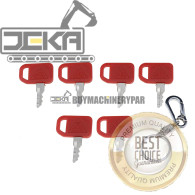 6X Ignition Keys with Key Chain #T209428 KV13427 Compatible with John Deere Skid Steer Heavy Equipment 240 250 260 270 325 328 332 318G 324E 332G and Columbia Pack Cart