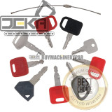 6X Ignition Keys with Key Chain #T209428 KV13427 Compatible with John Deere Skid Steer Heavy Equipment 240 250 260 270 325 328 332 318G 324E 332G and Columbia Pack Cart