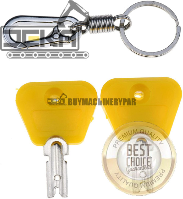 2X Ignition Keys with Key Chain Fit for Yale Clark Hyster Forklift Ignition Switch 2368655 2782017 7004147
