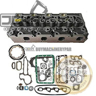 Compatible with 15521-03040 Cylinder Head with Valves + Full Gasket Kit for Kubota D1402