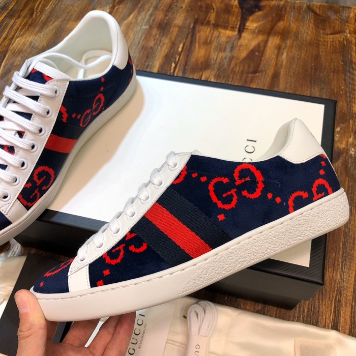 Gucci Ace GG Terry Cloth Blue Red