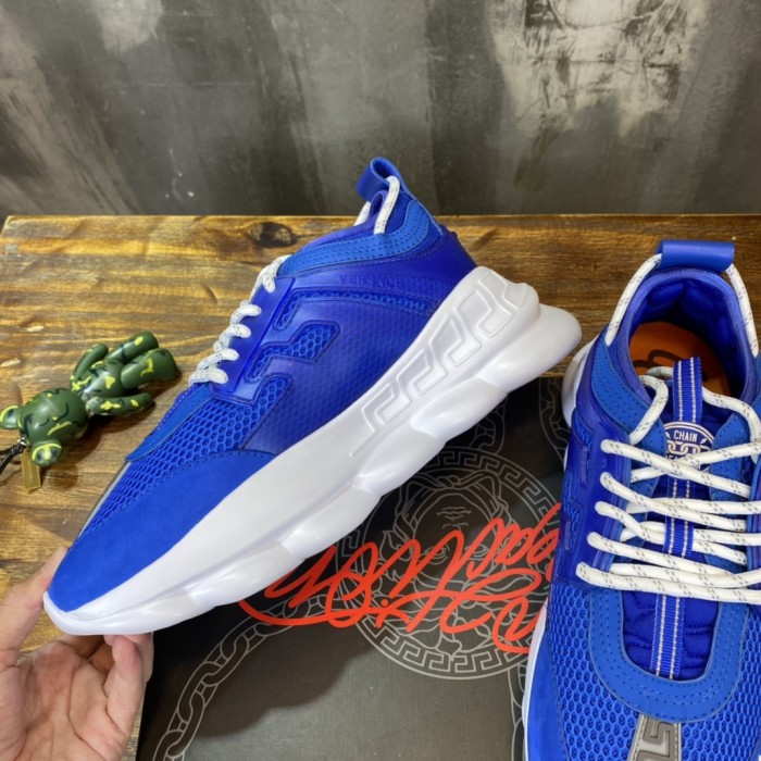 Versace Chain Reaction Blue Mesh Rubber Suede