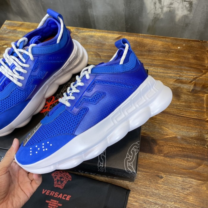 Versace Chain Reaction Blue Mesh Rubber Suede