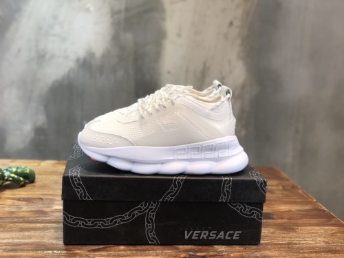 Versace Chain Reaction White Mesh Rubber Suede