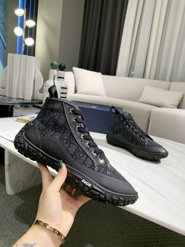 Dior B28 High-Top Oblique Jacquard and Rubber Sneaker 5