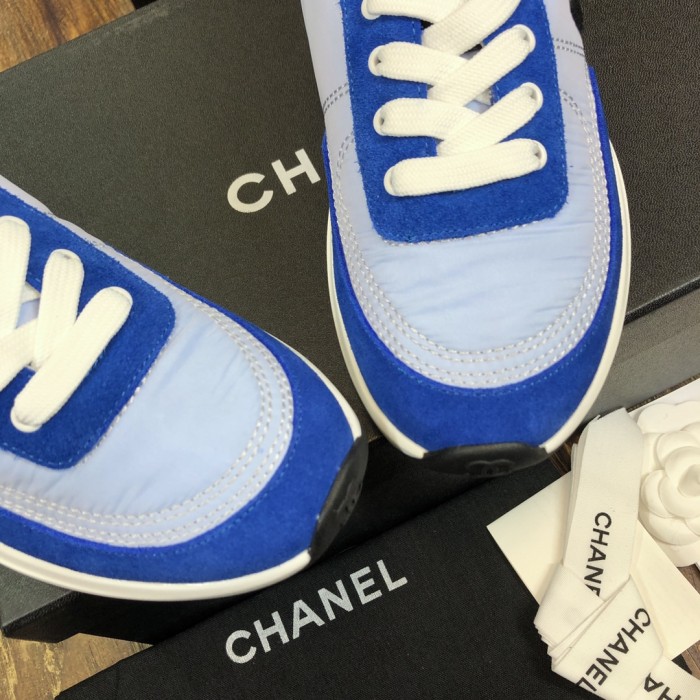 Chanel Fabric & Suede Calfskin Low Top Sneaker 36