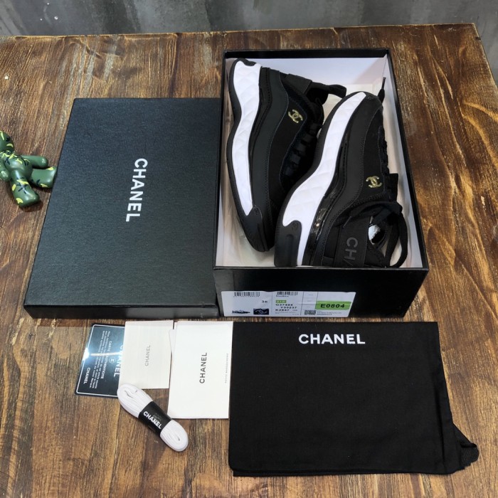 Chanel Fabric & Suede Calfskin Low Top Sneaker 19