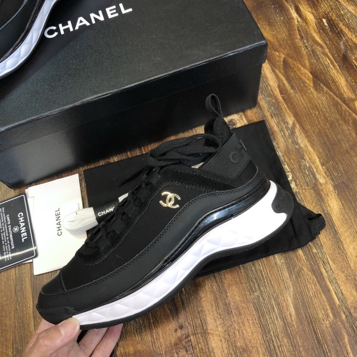 Chanel Fabric & Suede Calfskin Low Top Sneaker 19