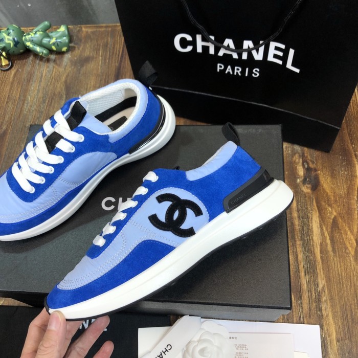 Chanel Fabric & Suede Calfskin Low Top Sneaker 36