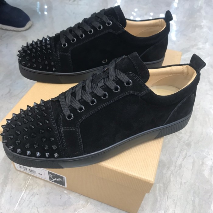 Christian Louboutin Louis Junior Spikes Sneakers - Veau velours - Black