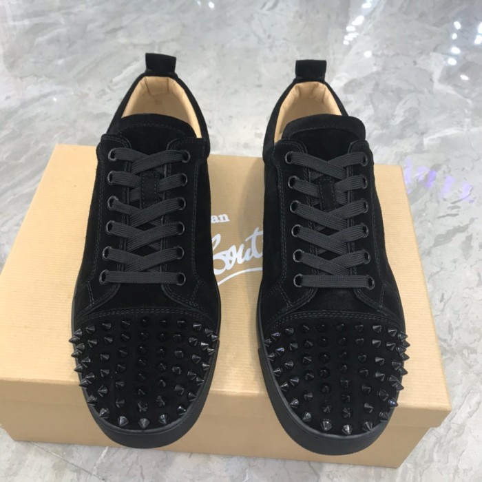 Christian Louboutin Louis Junior Spikes Sneakers - Veau velours - Black