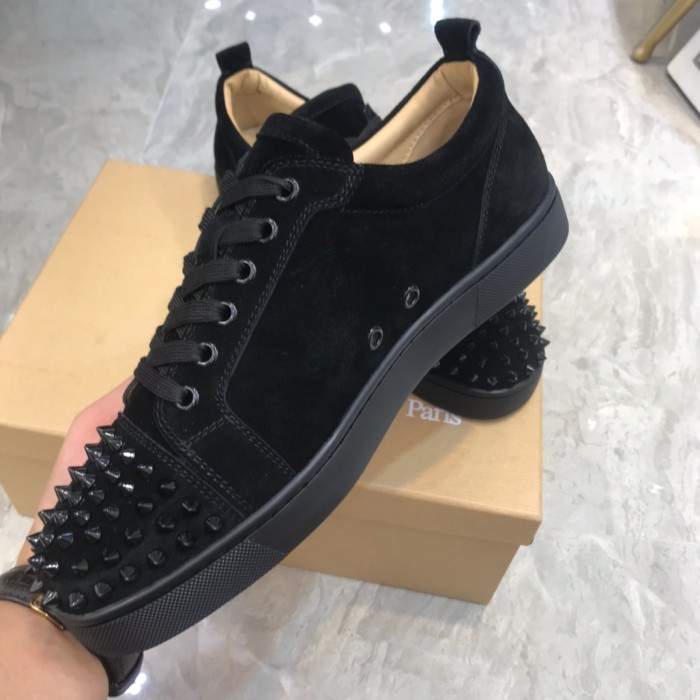 Christian Louboutin Louis Junior Spikes Sneakers - Veau velours - Black