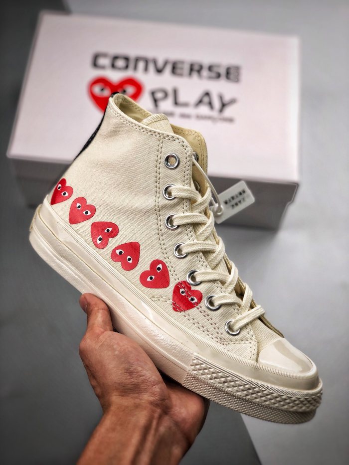 Converse Chuck Taylor All-Star 70s Hi Comme des Garcons Play Multi-Heart White