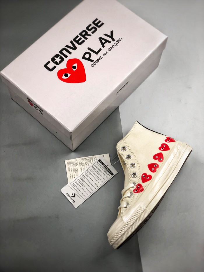 Converse Chuck Taylor All-Star 70s Hi Comme des Garcons Play Multi-Heart White