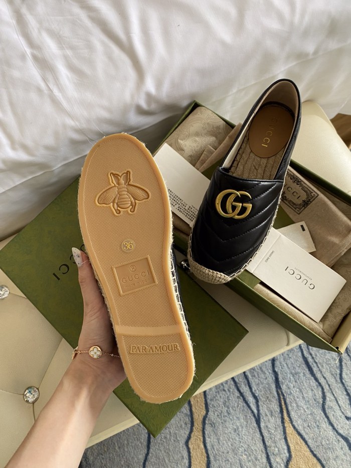 Gucci Leather espadrille with Double G WOMEN 2