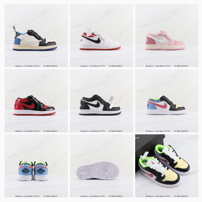 Kids NK jordan 1 low shoes 5