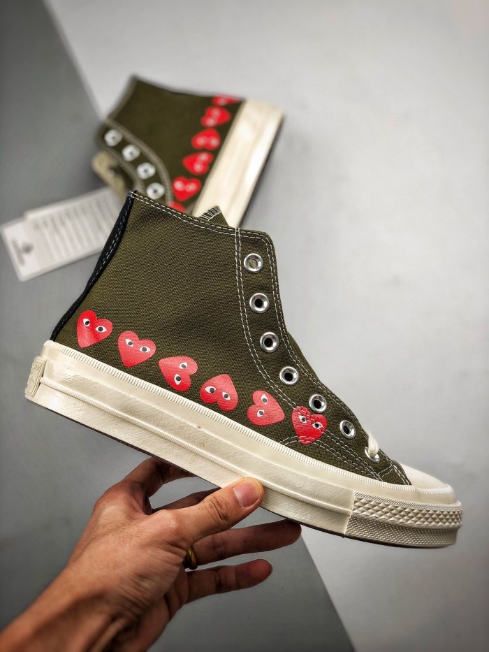 Converse Chuck Taylor All-Star 70 Hi Comme des Garcons Play Multi-Heart Green