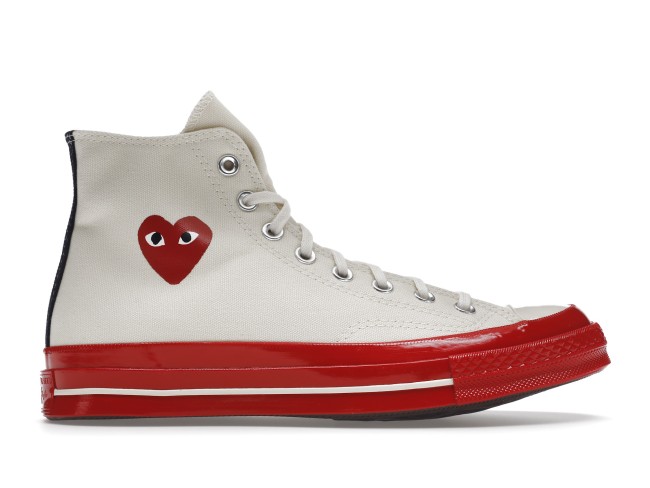 Converse Chuck Taylor All-Star 70 Hi Comme des Garcons PLAY Egret Red Midsole