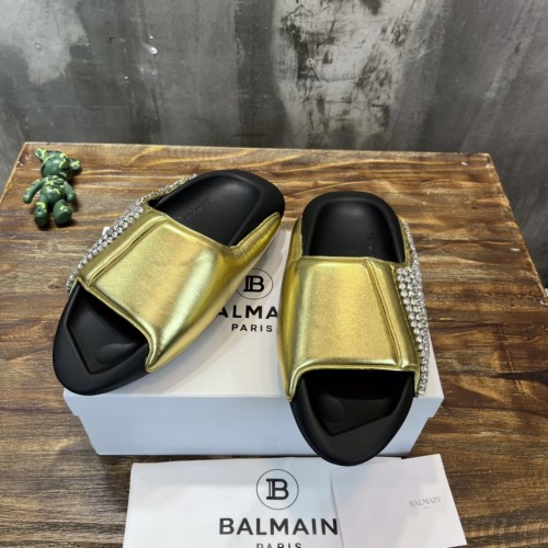 Balmain Quilted leather B-IT mules 3