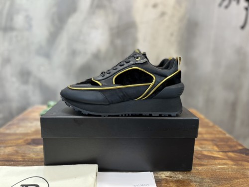 Balmain Velvet nylon and mesh low-top Racer sneaker 19