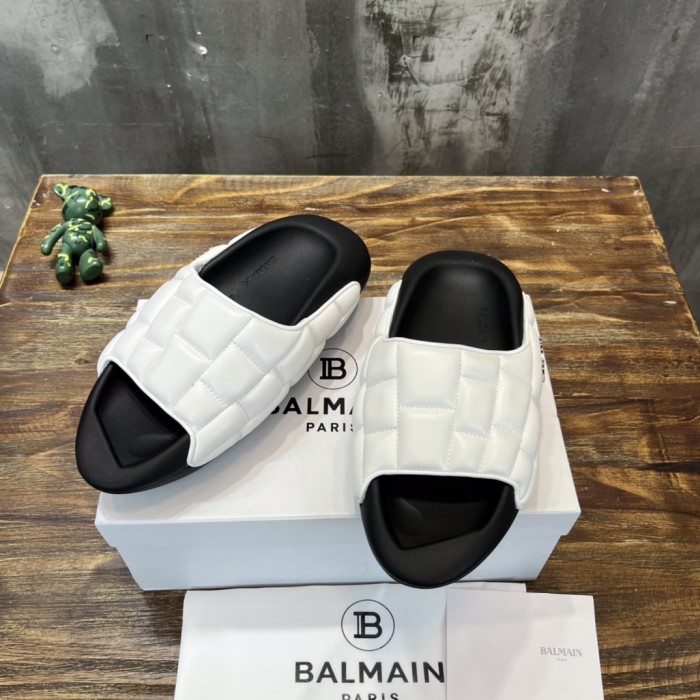 Balmain Quilted leather B-IT mules 10