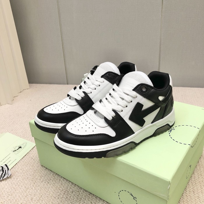 OFF-WHITE Out Of Office OOO Low Tops White Black White