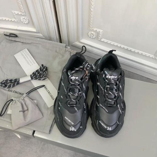 Balenciaga Triple S Allover Logo Black