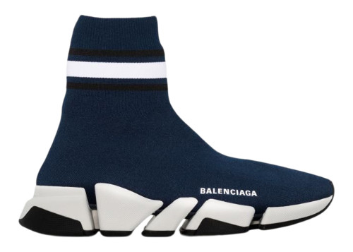 Balenciaga Speed 2.0 Striped Navy Blue Black White (W)