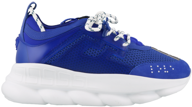 Versace Chain Reaction Blue Mesh Rubber Suede