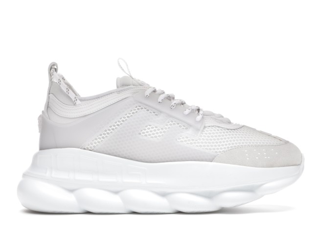 Versace Chain Reaction White Mesh Rubber Suede