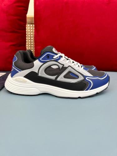 Dior B30 SNEAKERS Anthracite mesh and black, blue and Dior gray technical fabrics