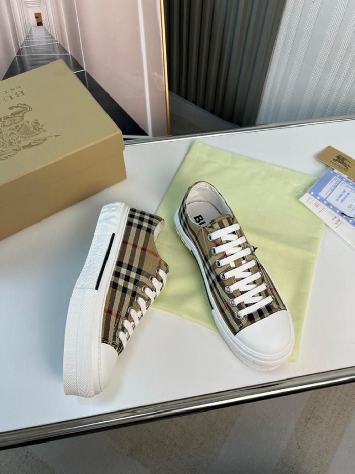 Burberry Vintage Check Cotton Sneakers Archive Beige White