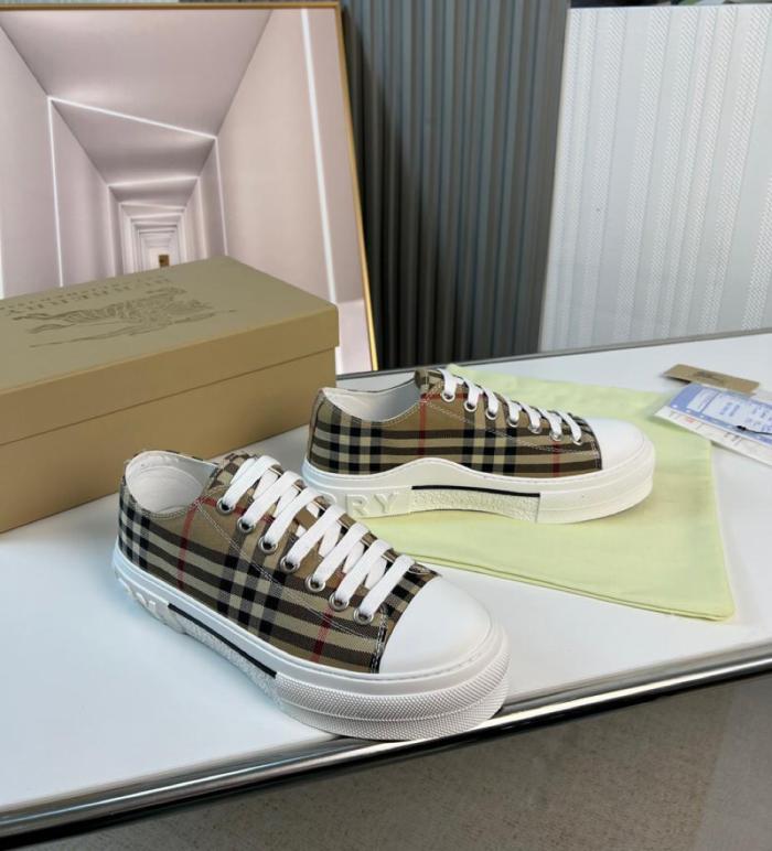 Burberry Vintage Check Cotton Sneakers Archive Beige White