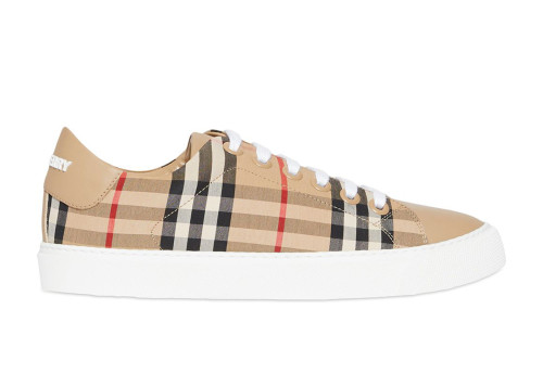 Burberry Bio-based Sole Vintage Check and Leather Sneakers Archive Beige (W)