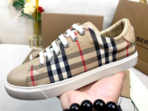 Burberry Bio-based Sole Vintage Check and Leather Sneakers Archive Beige (W)