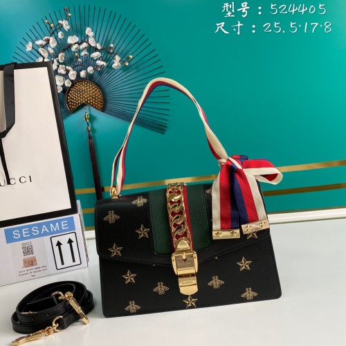  Handbag   Gucci   524405  size  25.55*17*8   cm