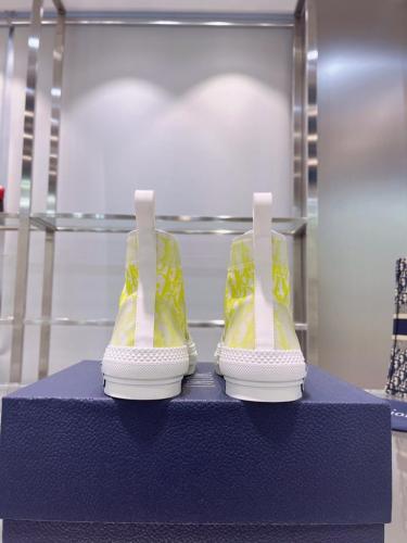 Dior B23 High Top White Yellow Oblique