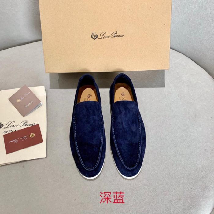 Loro Piana Summer Walk Loafers Suede Navy blue