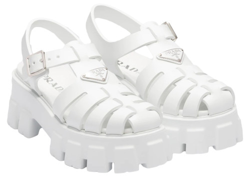 Prada Monolith Foam Rubber 55mm Sandals White