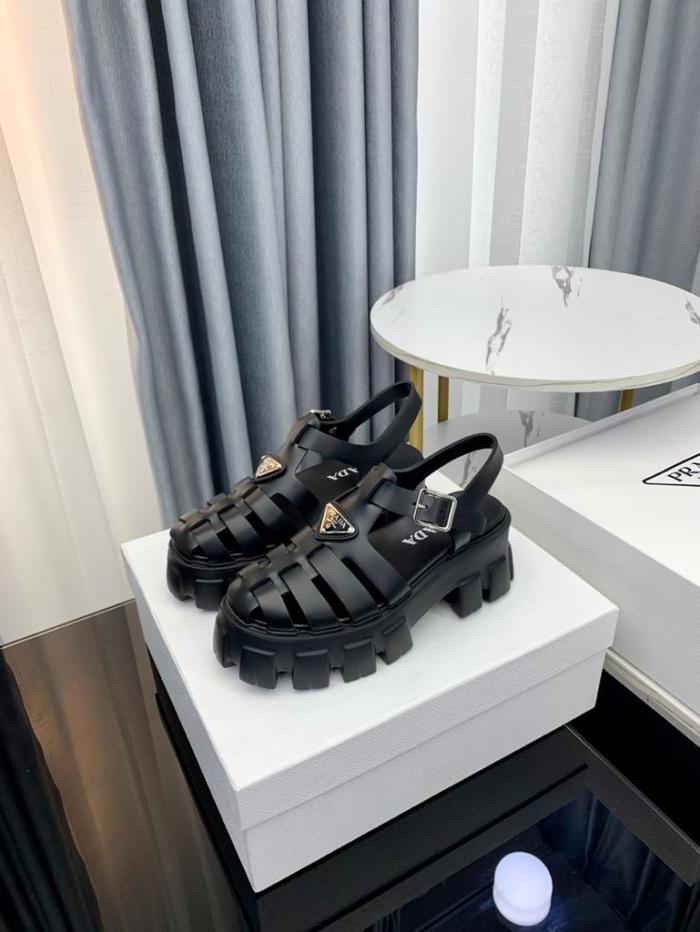 Prada Monolith Foam Rubber 55mm Sandals Black