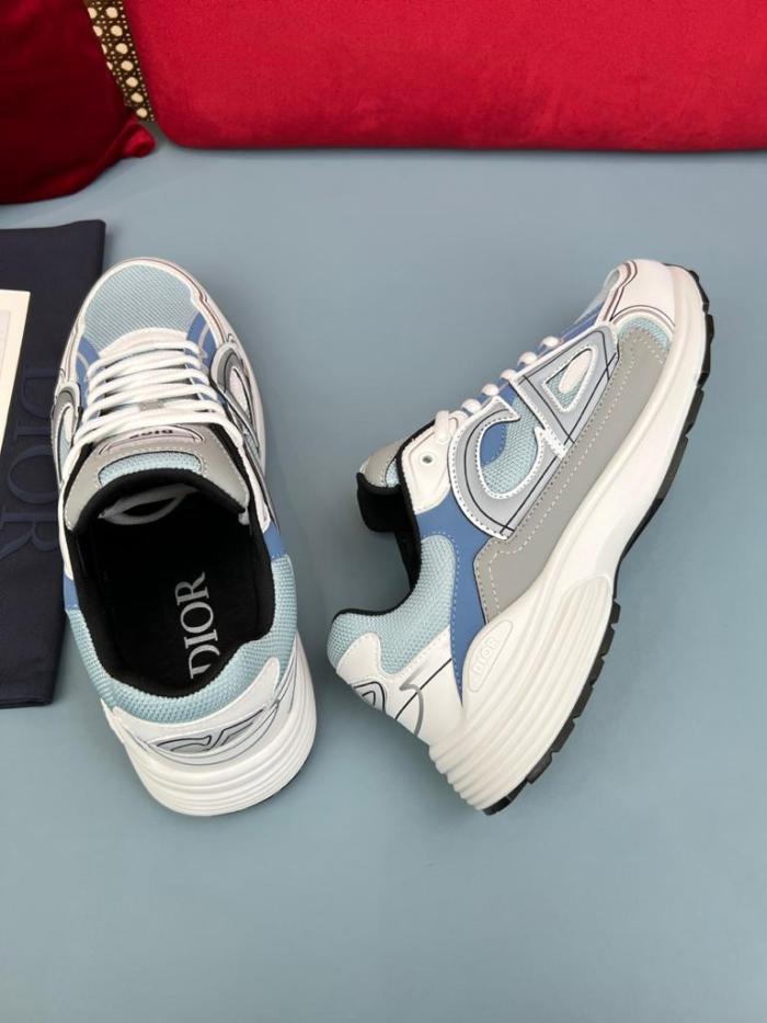 Dior B30 SNEAKER Light Blue Mesh and Blue, Gray and White Technical Fabric
