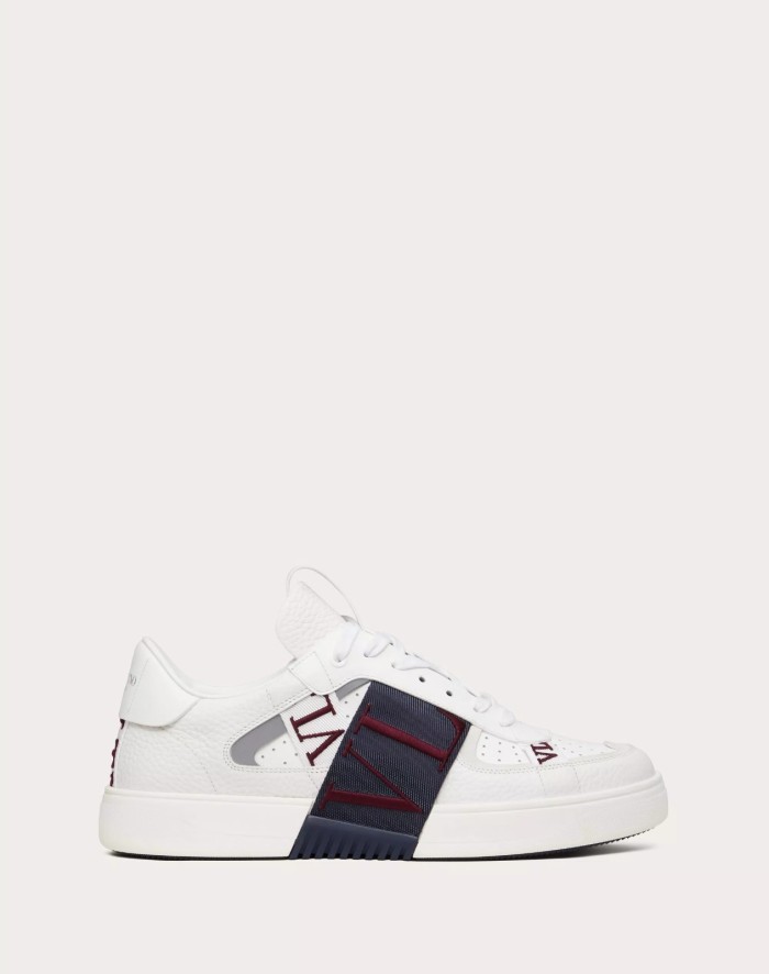 Valentino Garavani VL7N Low-Top Calfskin WHITE MARINE CERISE