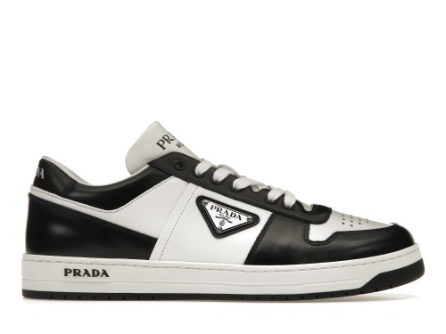 Prada Downtown Low Top Sneakers Leather White Black