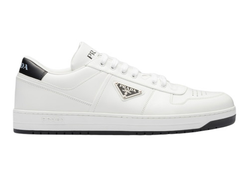 Prada Downtown Low Top Sneakers Leather White White Black
